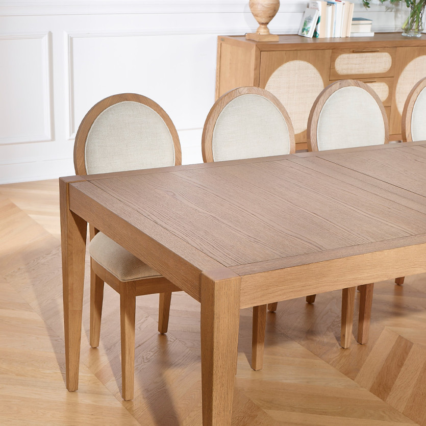 Table à manger extensible MONTANA 2R280 - Style moderne en chêne, 12 couverts, 180-280 x 90 cm