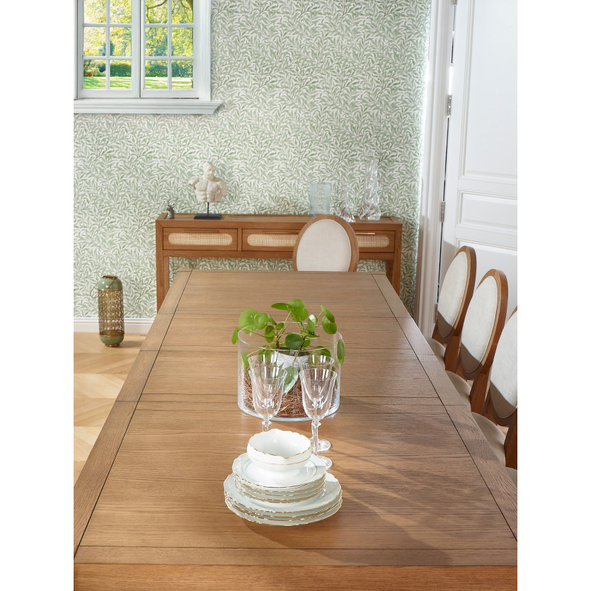 Mesa de comedor extensible MONTANA 2R - Estilo moderno en roble, 12 comensales, 280 x 90 cm