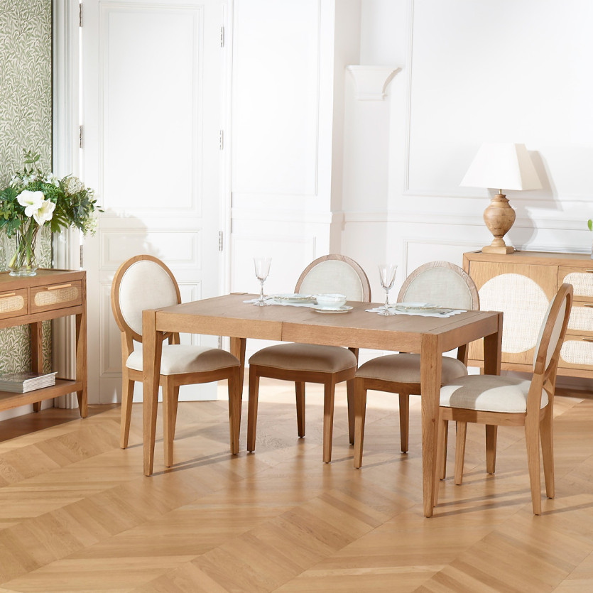 Mesa de comedor extensible MONTANA 2R - Estilo moderno en roble, 10 comensales, 140-220 x 90 cm