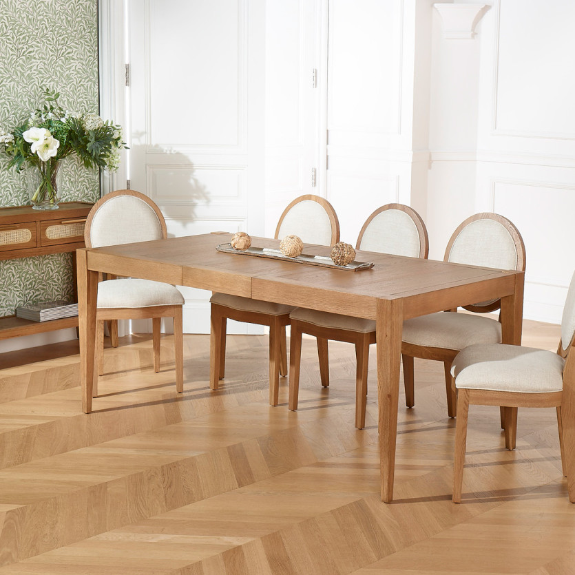 Mesa de comedor extensible MONTANA 2R - Estilo moderno en roble, 10 comensales, 140-220 x 90 cm