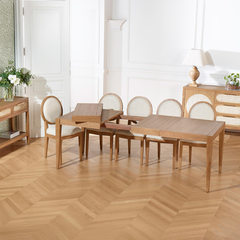 Mesa de comedor extensible MONTANA 2R - Estilo moderno en roble, 10 comensales, 140-220 x 90 cm