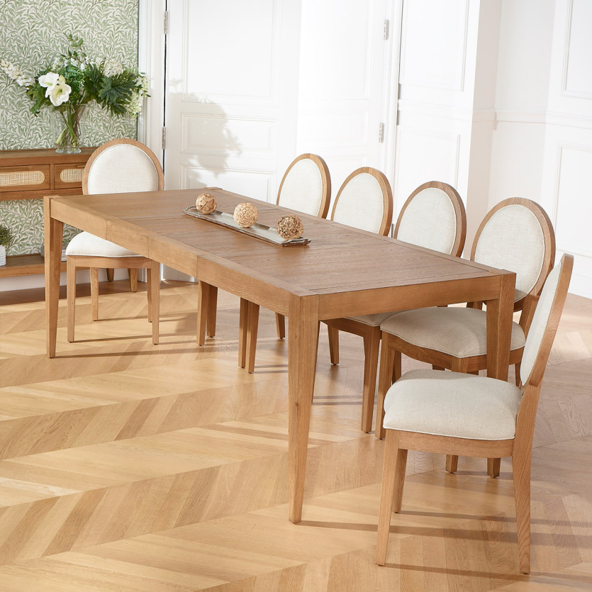 Table à manger extensible MONTANA 2R220 - Style moderne en chêne, 10 convives, 140-220 x 90 cm