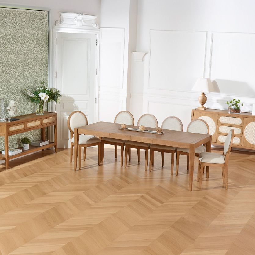 Table à manger extensible MONTANA 2R220 - Style moderne en chêne, 10 convives, 140-220 x 90 cm