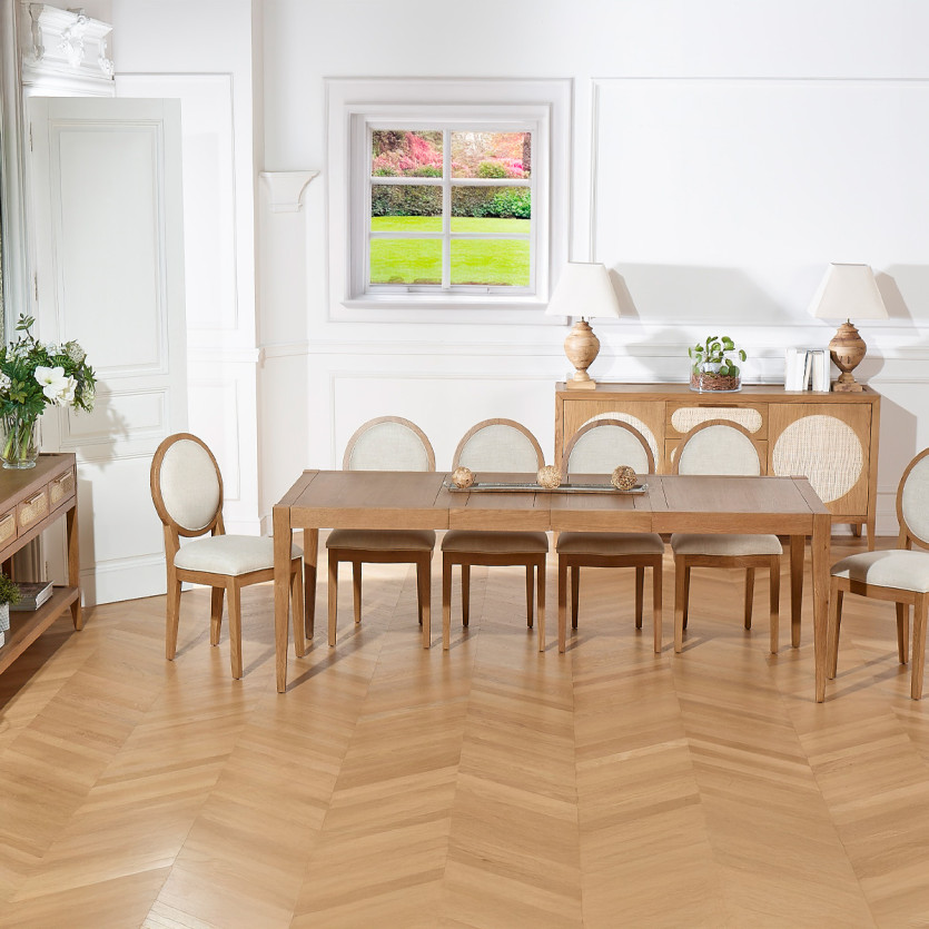 Tavolo da pranzo allungabile MONTANA 2R - Stile moderno in rovere, 10 posti a sedere, 140-220 x 90 cm