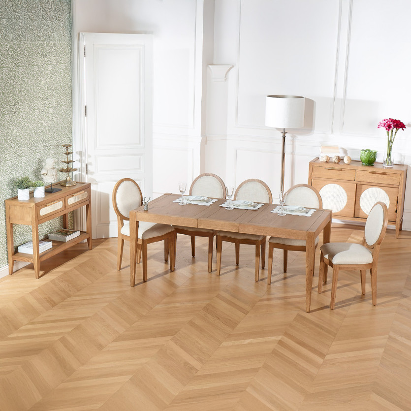 Tavolo da pranzo allungabile MONTANA 2R - Stile moderno in rovere, 10 posti a sedere, 140-220 x 90 cm