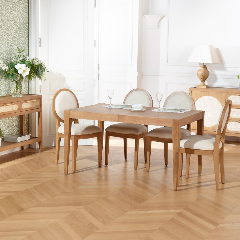 Table à manger extensible MONTANA 2R220 - Style moderne en chêne, 10 convives, 140-220 x 90 cm