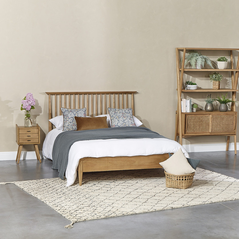 Lit double EDWARD - Style vintage à barreaux 135 x 190, taille anglaise