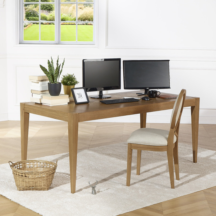 Mesa de comedor fija MONTANA M - Estilo moderno en roble, 8 comensales, 180 x 90 cm