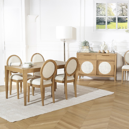 Tavolo da pranzo fisso MONTANA S - Stile moderno in rovere, 6 posti, 150 x 78 cm