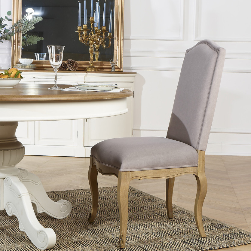 Set di 2 sedie CONSTANCE PAUL - Stile classico in velluto e legno massiccio cerato