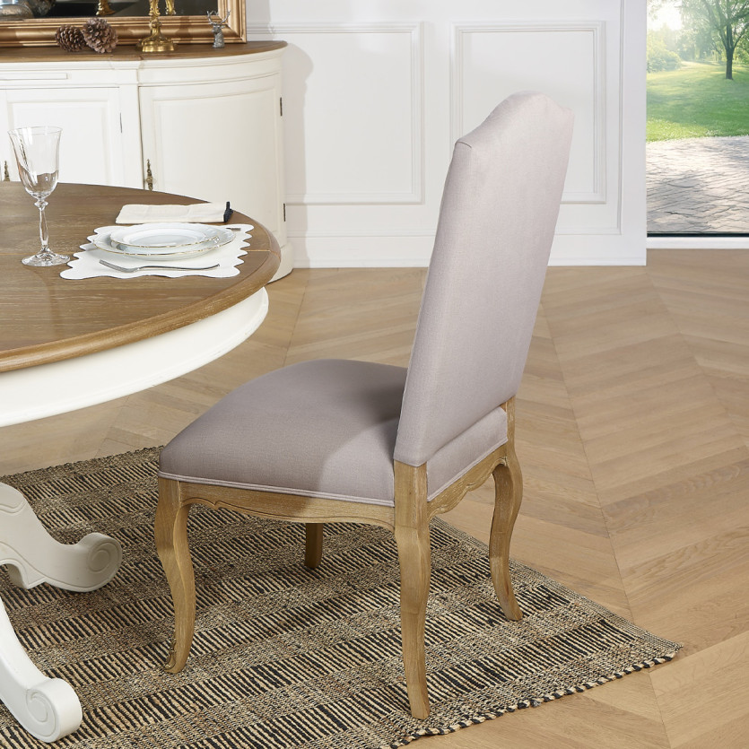 Set aus 2 Stühlen CONSTANCE PAUL - Klassischer Stil aus Samt und gebeiztem Massivholz