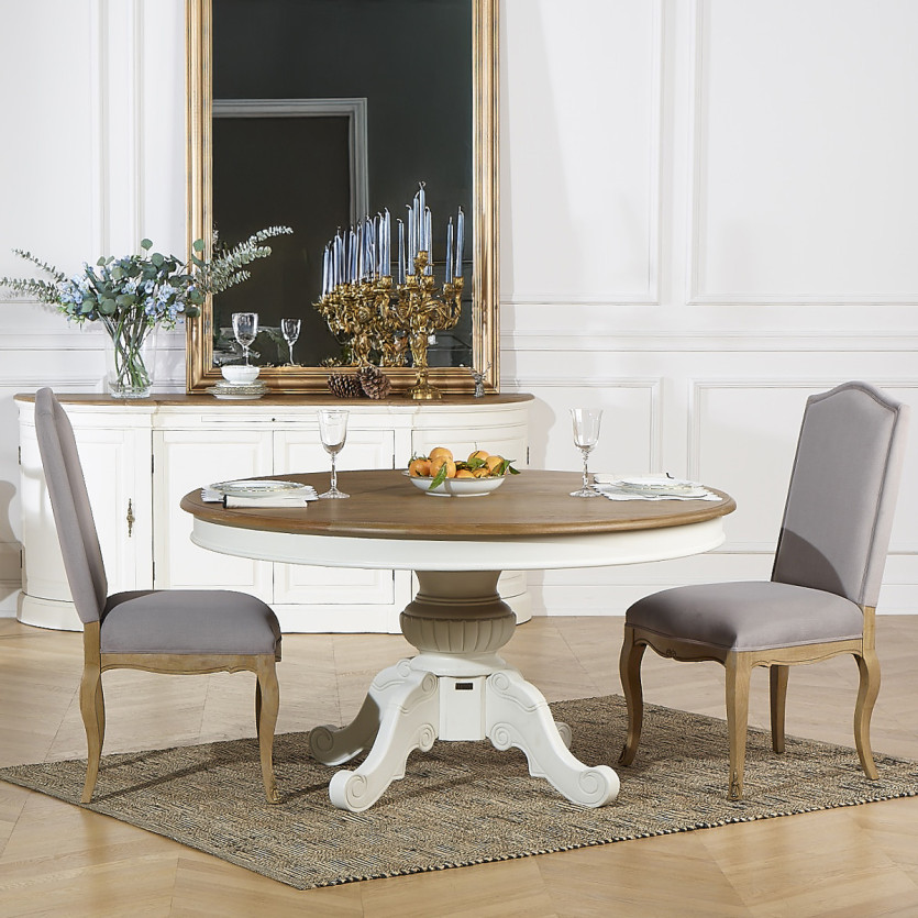 Set di 2 sedie CONSTANCE PAUL - Stile classico in velluto e legno massiccio cerato