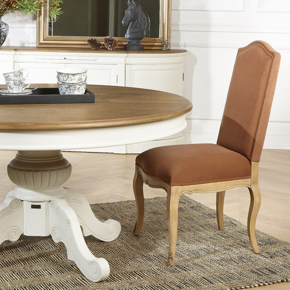 Set di 2 sedie CONSTANCE PAUL - Stile classico in velluto e legno massiccio cerato