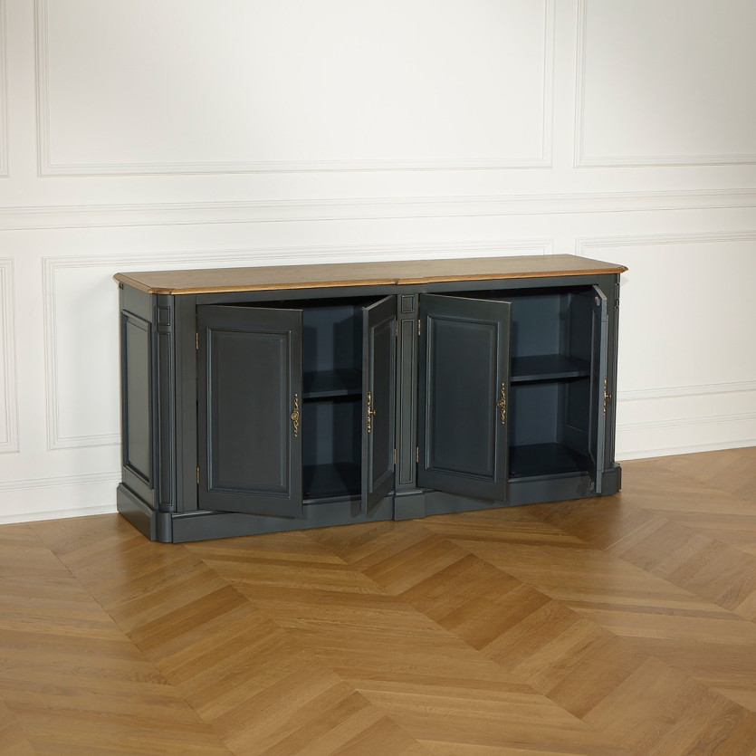 ARTHEMISE Esszimmerbuffet – Shabby-Chic-Stil, Eichenplatte, 4 Türen