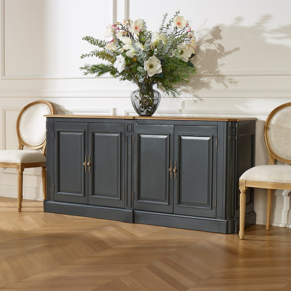 ARTHEMISE eetkamerbuffet - Shabby chic stijl, eiken blad, 4 deuren