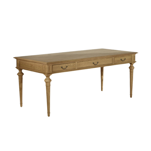 MEGHAN - Large oak desk, 3 drawers