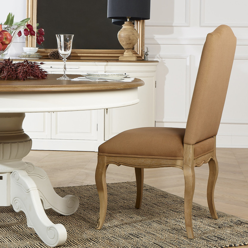 Set di 2 sedie CONSTANCE PAUL - Stile classico in velluto e legno massiccio cerato