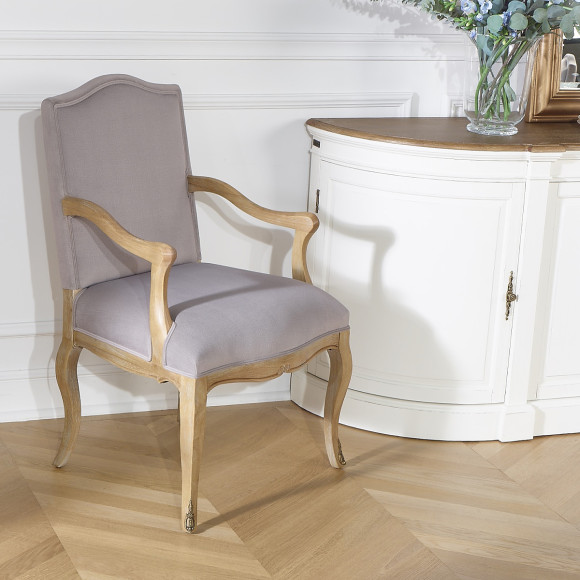 CONSTANCE PAUL table chair - Voltaire style in velvet and solid wood