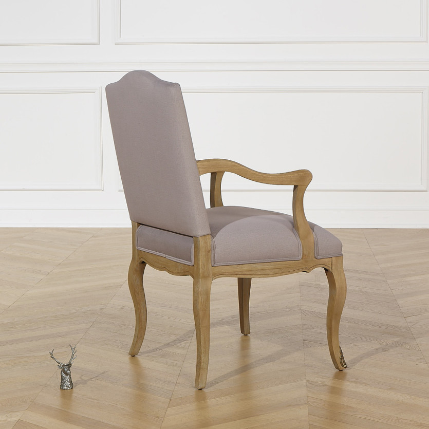 Silla de mesa CONSTANCE PAUL - Estilo Voltaire en terciopelo y madera maciza