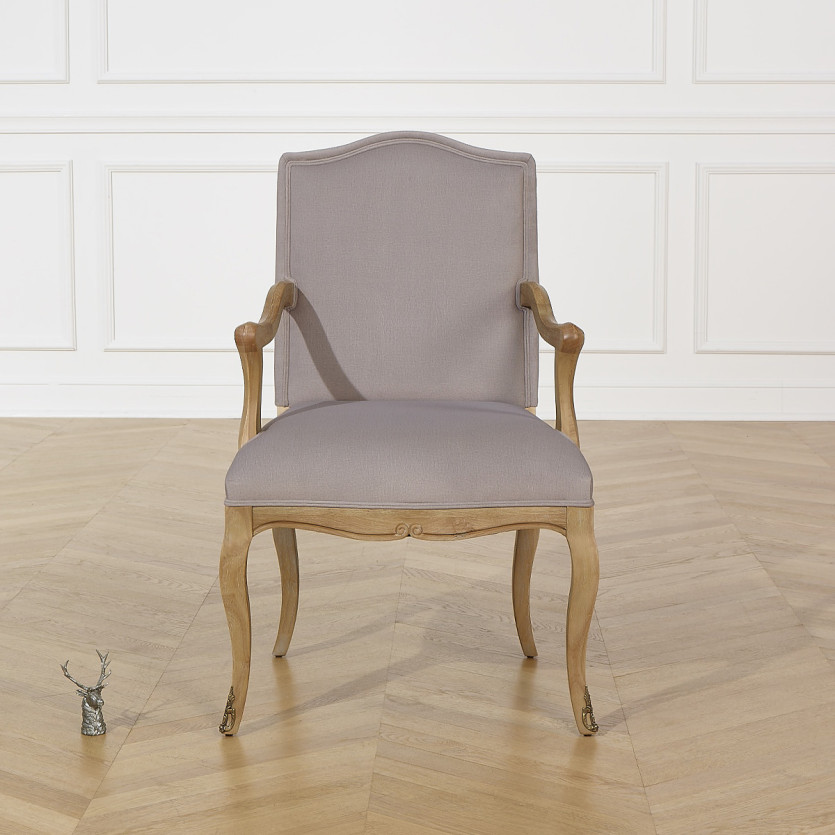 Silla de mesa CONSTANCE PAUL - Estilo Voltaire en terciopelo y madera maciza