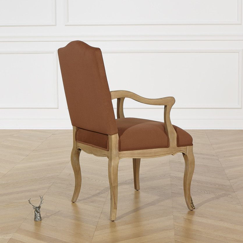 Poltrona da tavolo CONSTANCE PAUL - Stile Voltaire in velluto e legno massiccio