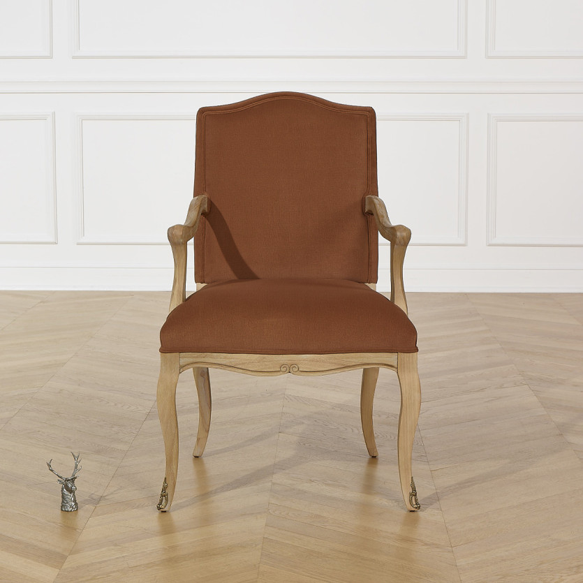 CONSTANCE PAUL Tischsessel - Voltaire-Stil in Samt und Massivholz