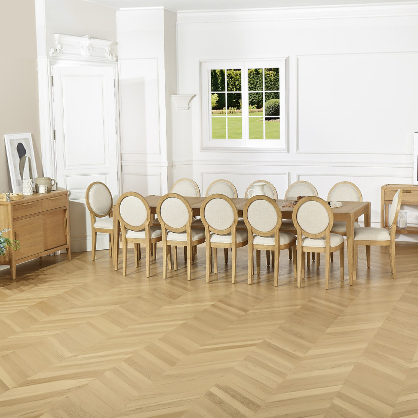 Mesa de comedor extensible TENNESSEE 2R280 - Estilo moderno en roble, 12 cubiertos, 180-280 x 100 cm