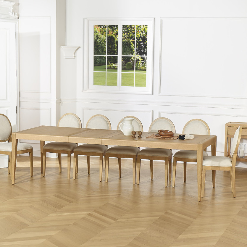 Ausziehbarer Esstisch TENNESSE 2R280 - Moderner Stil aus Eiche, 12 Gedecke, 180-280 x 100 cm.