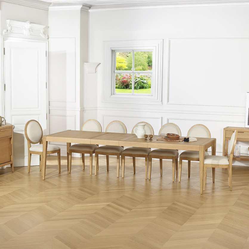 Table à manger extensible TENNESSEE 2R280 - Style moderne en chêne, 12 couverts, 180-280 x 100 cm