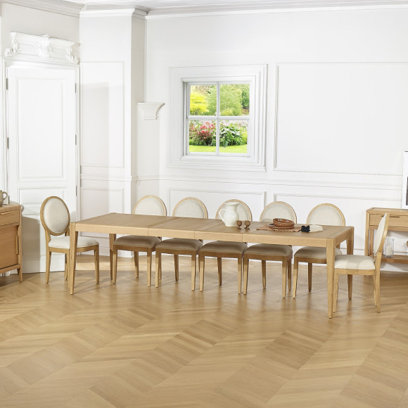 Table à manger extensible TENNESSEE 2R280 - Style moderne en chêne, 12 couverts, 180-280 x 100 cm