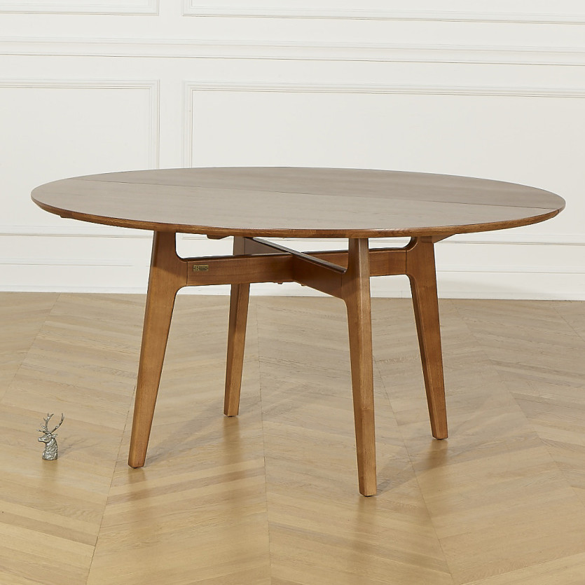LEA Round Dining Table - Scandinavian style, solid wood legs, 6/8 people