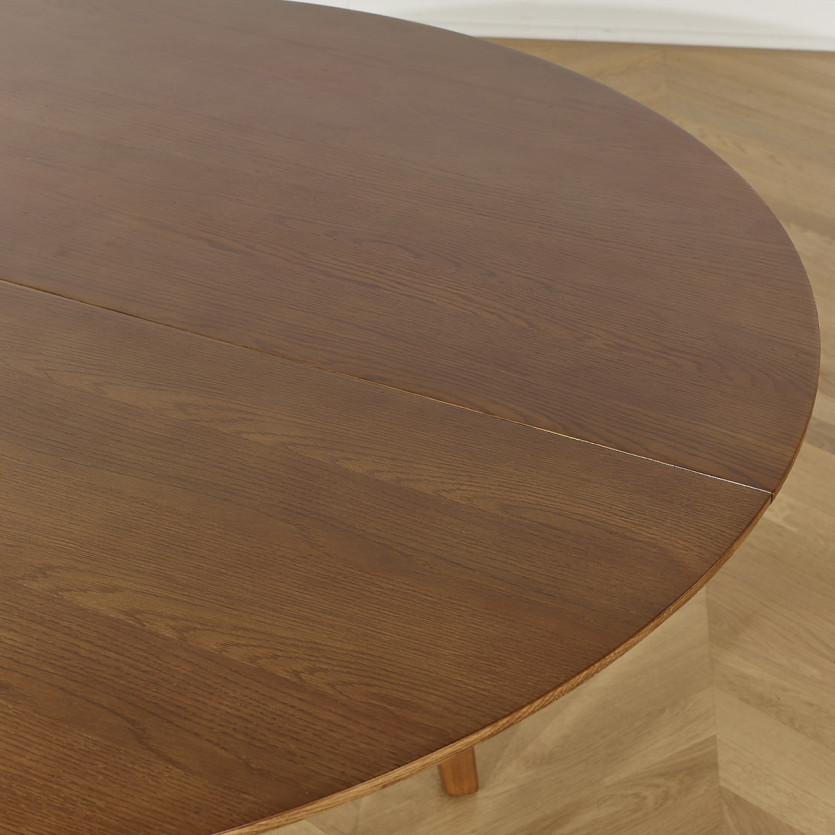 Tavolo da pranzo rotondo LEA - Stile scandinavo, gambe in legno massello, 6/8 persone