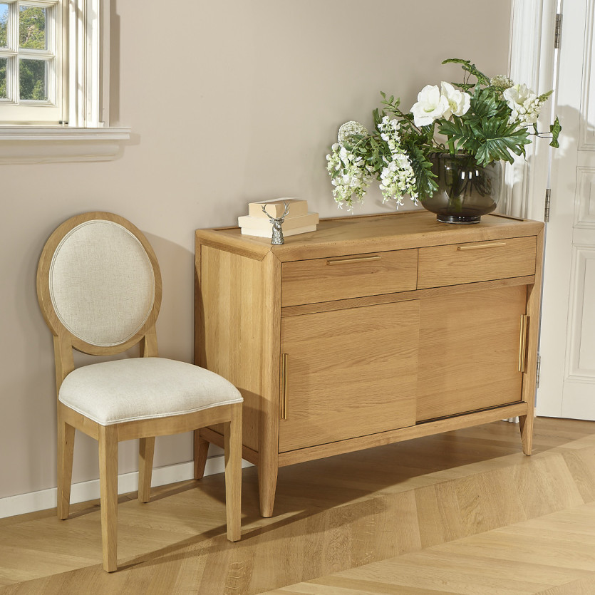 Small TENNESSEE sideboard - Contemporary style in oak, 2 doors, 2 drawers