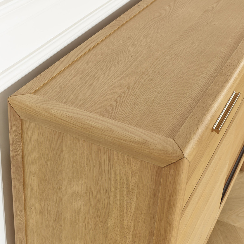 Petit buffet TENNESSEE - Style contemporain en chêne, 2 portes, 2 tiroirs