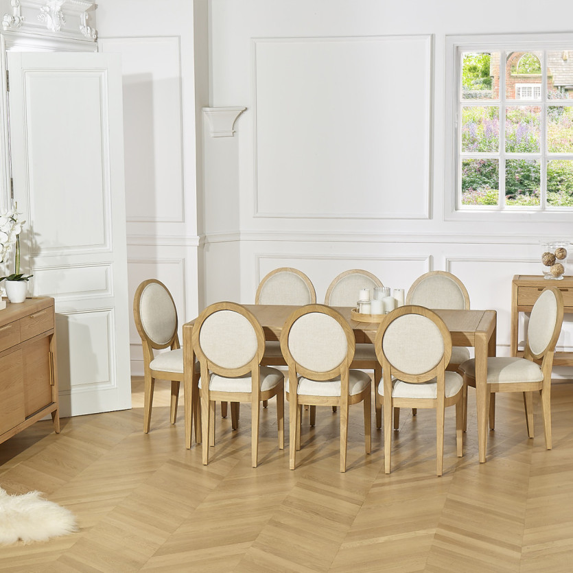 Extendable dining table TENNESSE 2R220 - Modern style in oak, 10 guests, 140-220 x 90 cm