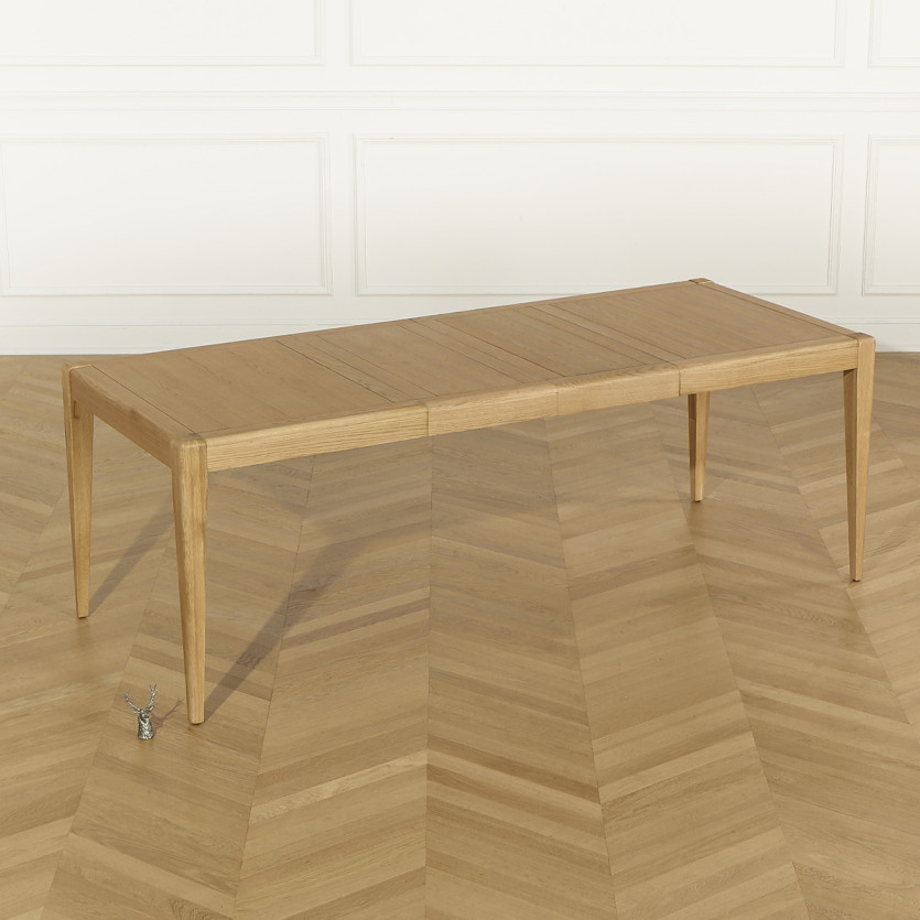 Mesa de comedor extensible TENNESSE 2R220 - Estilo moderno en roble, 10 comensales, 140-220 x 90 cm