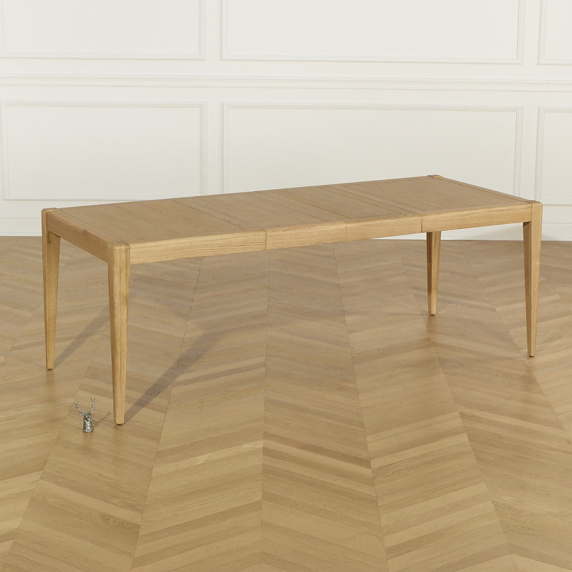 Mesa de comedor extensible TENNESSE 2R220 - Estilo moderno en roble, 10 comensales, 140-220 x 90 cm