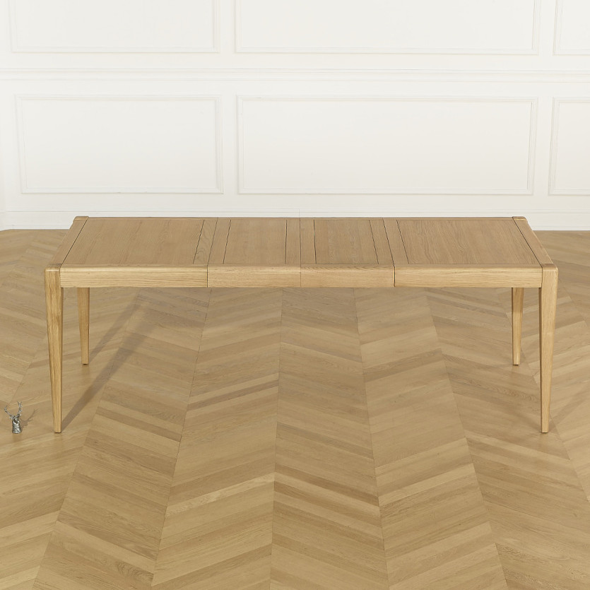 Table à manger extensible TENNESSEE 2R220 - Style moderne en chêne, 10 convives, 140-220 x 90 cm