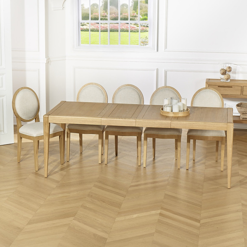 Extendable dining table TENNESSEE 2R220 - Modern style in oak, 10 guests, 140-220 x 90 cm