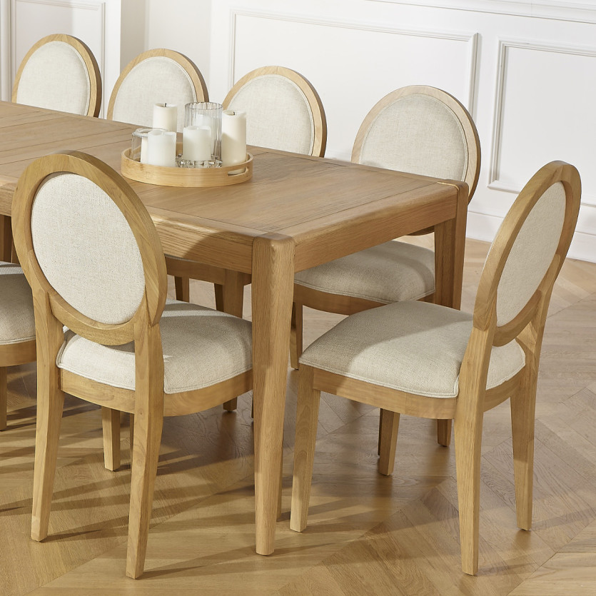Table à manger extensible TENNESSEE 2R220 - Style moderne en chêne, 10 convives, 140-220 x 90 cm