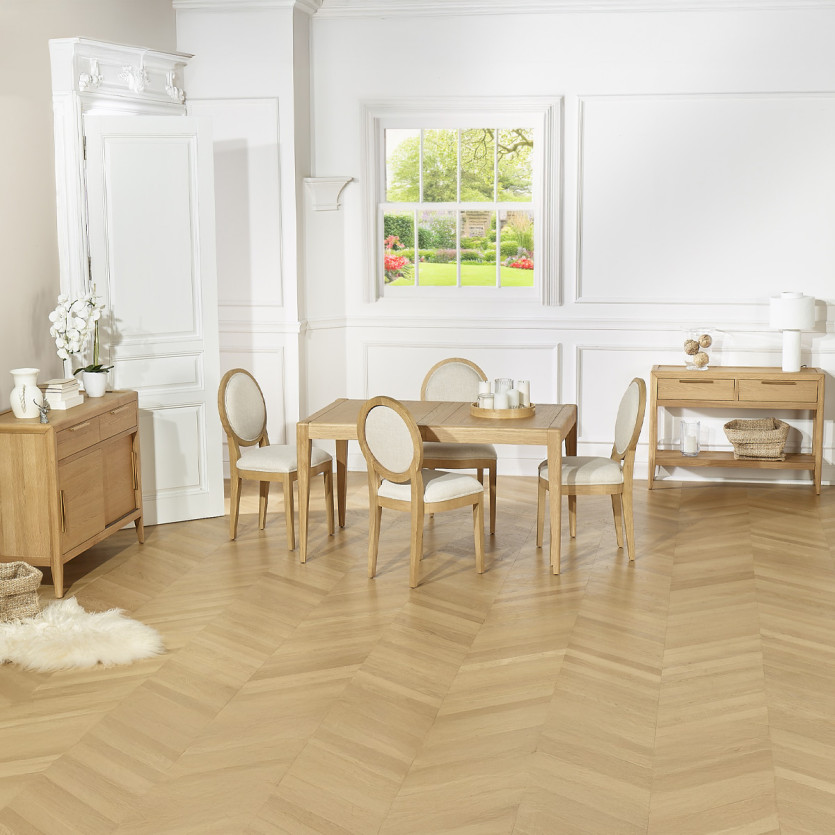 Ausziehbarer Esstisch TENNESSE 2R220 - Moderner Stil in Eiche, für 10 Personen, 140-220 x 90 cm