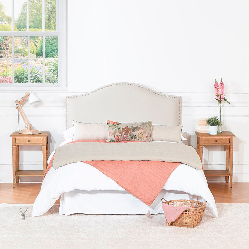 ELIZA – Comodino stile romantico in legno massiccio, 1 cassetto, 1 ripiano, legno certificato FSC®