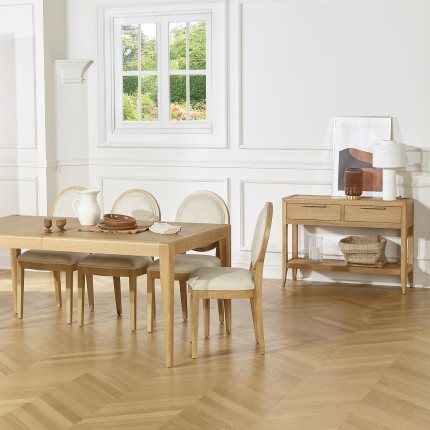 Consolle d'ingresso TENNESSEE - Stile contemporaneo, piano in rovere, 2 cassetti