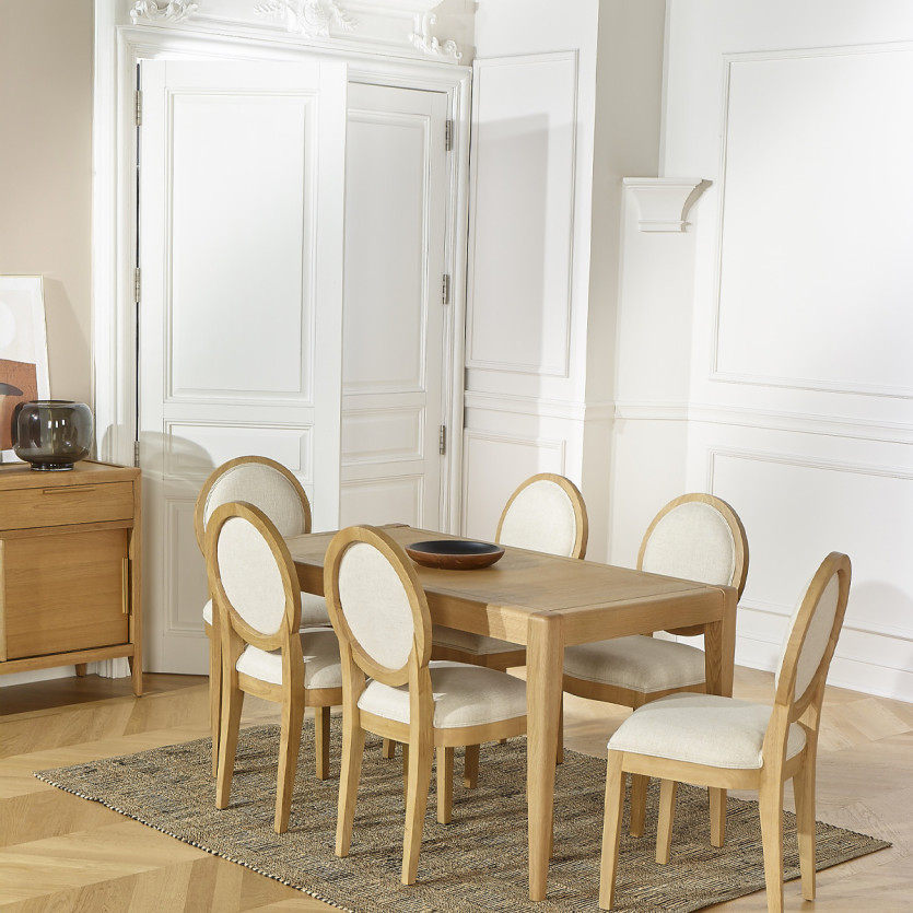 Table à manger fixe TENNESSEE S150 - Style moderne en chêne, 6 couverts, 150 x 78 cm