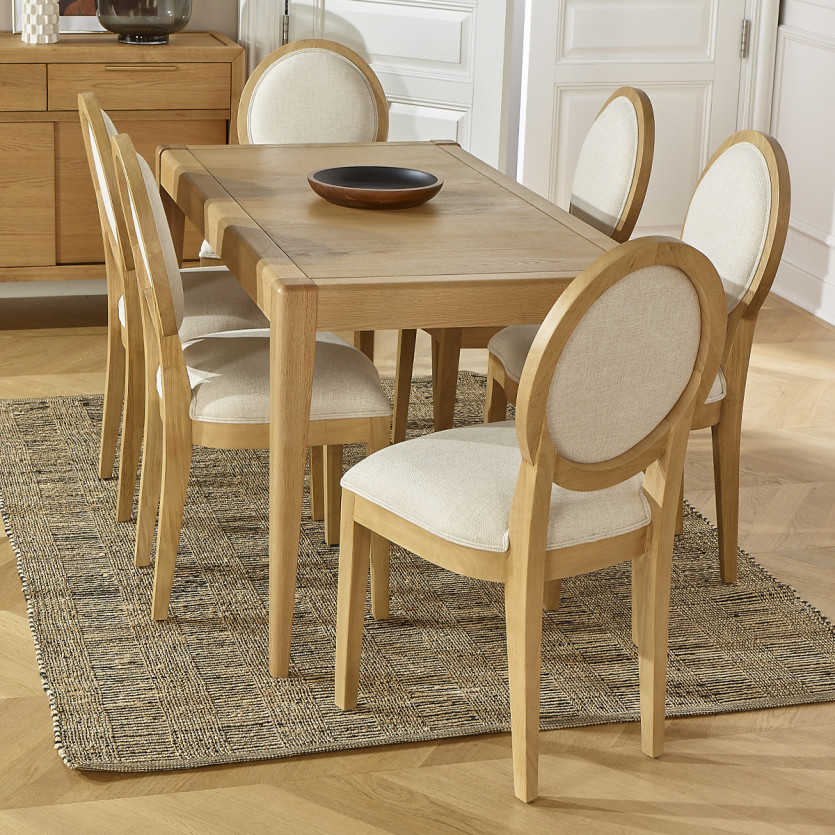 TENNESSEE S150 Fixed Dining Table - Modern style in oak, 6 seats, 150 x 78 cm