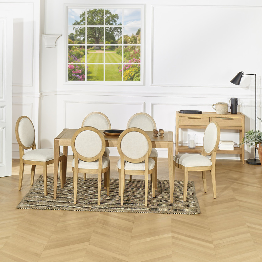 TENNESSEE S150 Fixed Dining Table - Modern style in oak, 6 seats, 150 x 78 cm