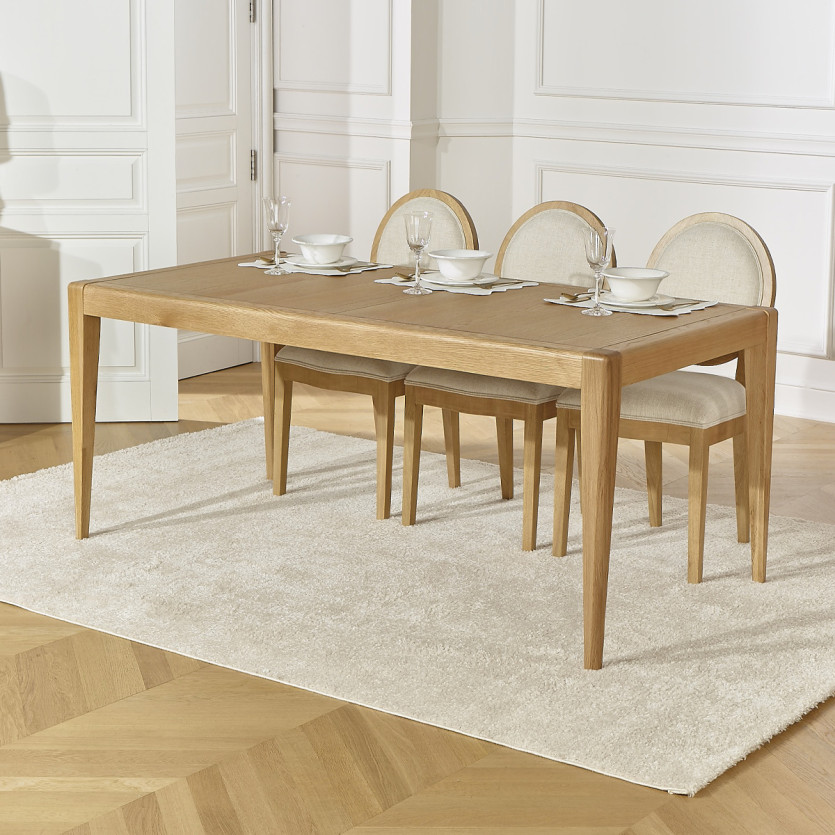 Mesa de comedor fija TENNESSEE M180 - Estilo moderno en roble, 8 comensales, 180 x 90 cm