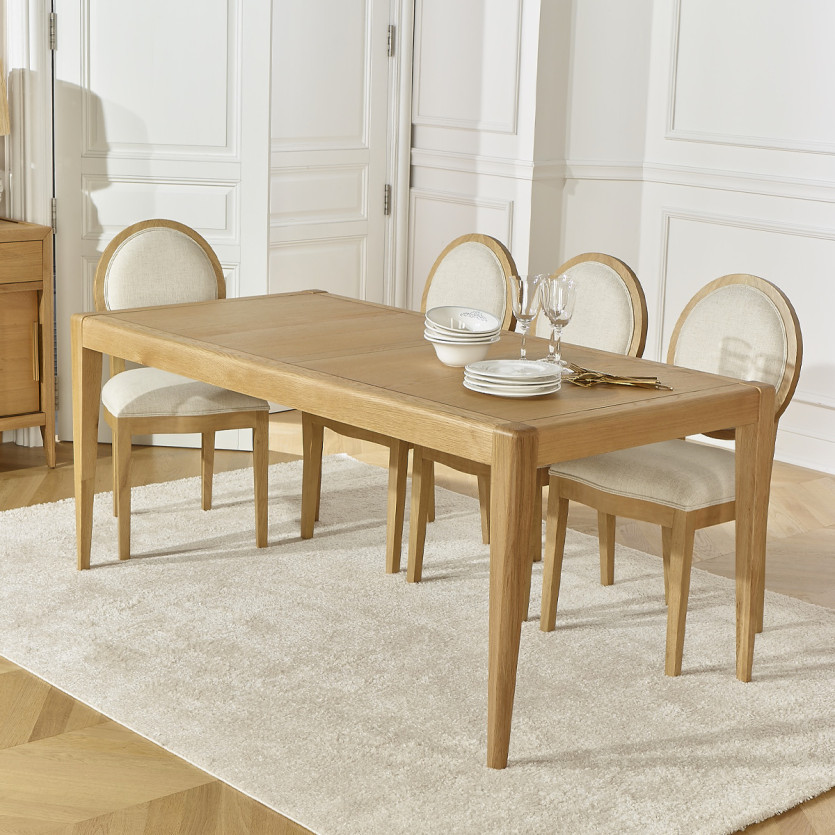 Table à manger fixe TENNESSEE M180 - Style moderne en chêne, 8 convives, 180 x 90 cm