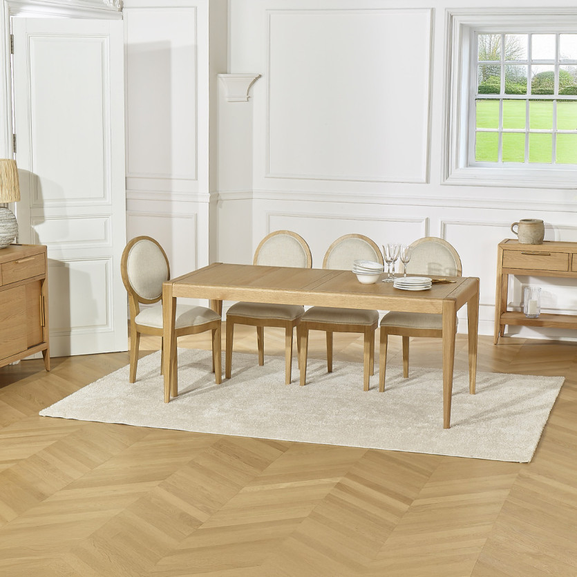 Table à manger fixe TENNESSEE M180 - Style moderne en chêne, 8 convives, 180 x 90 cm