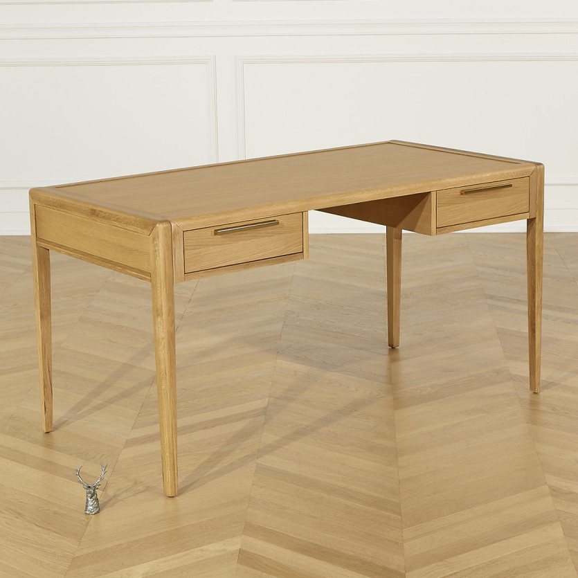 TENNESSEE Desk - Contemporary style in light oak, 2 drawers